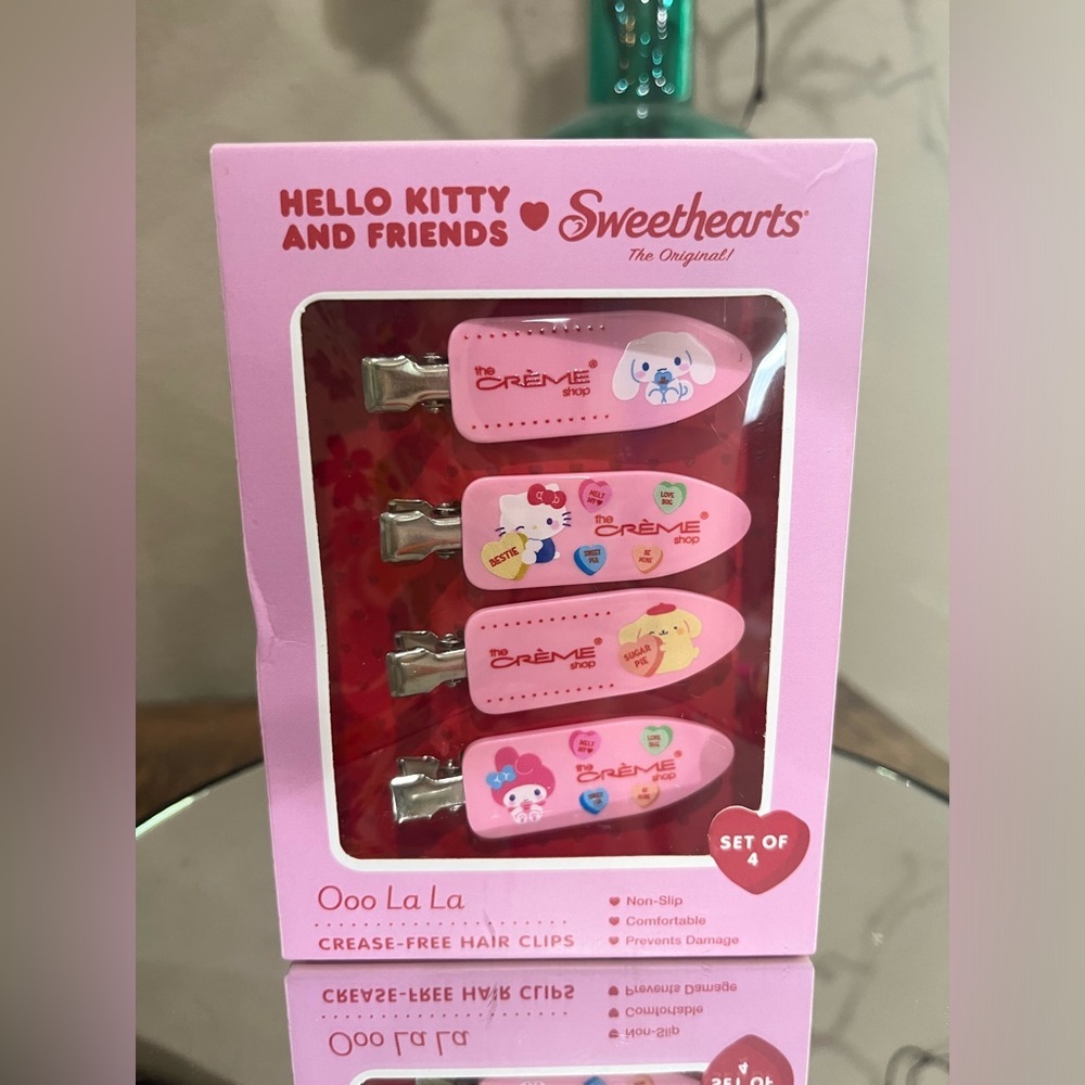 Hello Kitty Pink Sweethearts Ooo La La Hair Clip Set of 4, new!